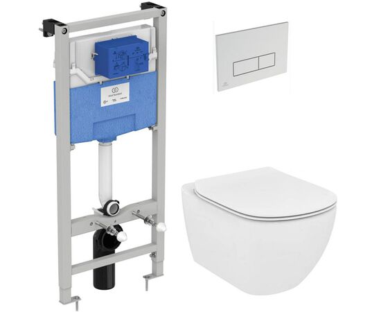 Комплект ideal standard tesi: унитаз t007901 aquablade  с инсталляцией и кнопкой oleas m2 r0121aa в Астане фото № 1