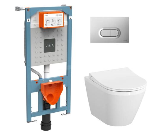 унитаз с инсталляцией 4в1 vitra integra 9004b003-7202, безободковый round l-box в Астане фото № 1