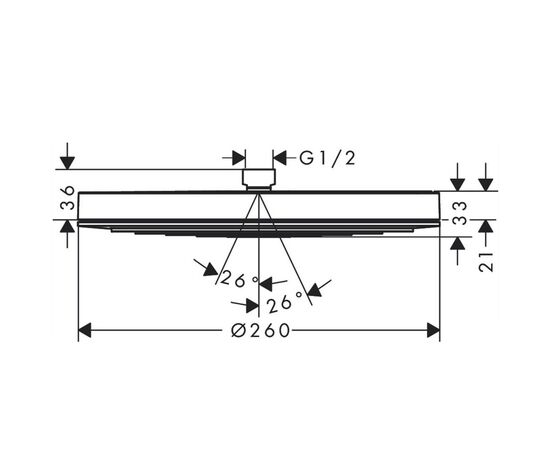 Верхний душ hansgrohe pulsify 260 1jet 24140670 черный матовый в Астане фото № 2