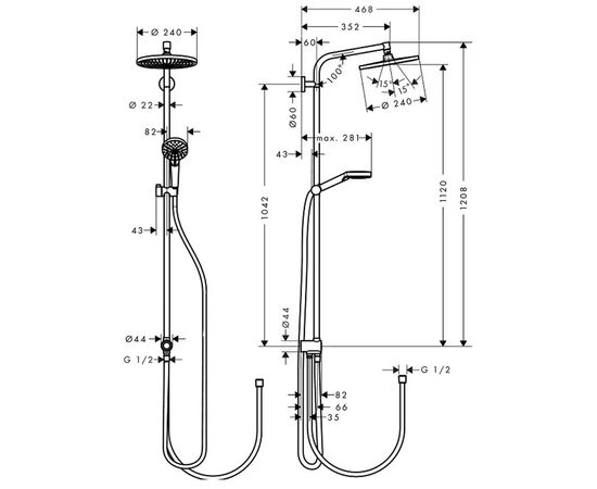 Душевой гарнитур hansgrohe crometta 27289000 в Астане фото № 2