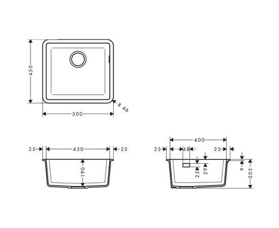 Кухонная мойка hansgrohe s510-u450 43431170 искусственный камень в Астане фото № 2
