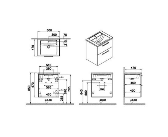 тумба с раковиной vitra root flat 66294 белый в Астане фото № 2
