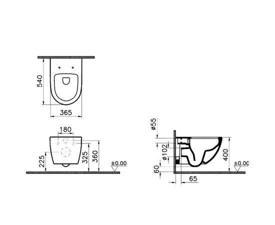 унитаз подвесной vitra sento 7748b003-0075 rim-ex тонкая крышка с микролифтом в Астане фото № 5