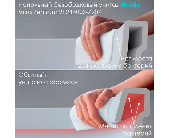 унитаз напольный vitra zentrum 9824b003-7207 rim-ex с микролифтом в Астане фото № 3