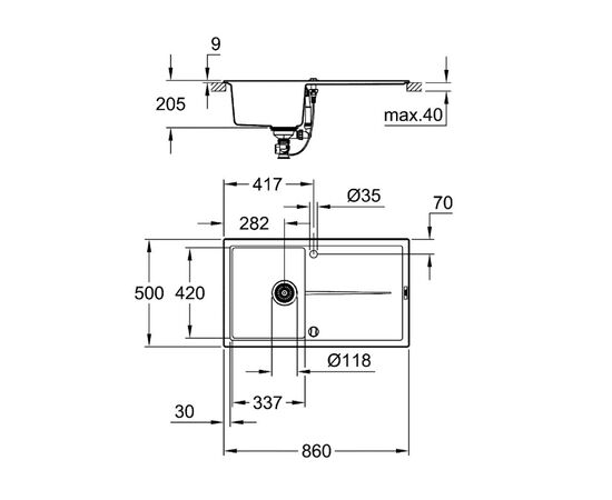 Кухонная мойка grohe k400 31640ap0 в Астане фото № 4