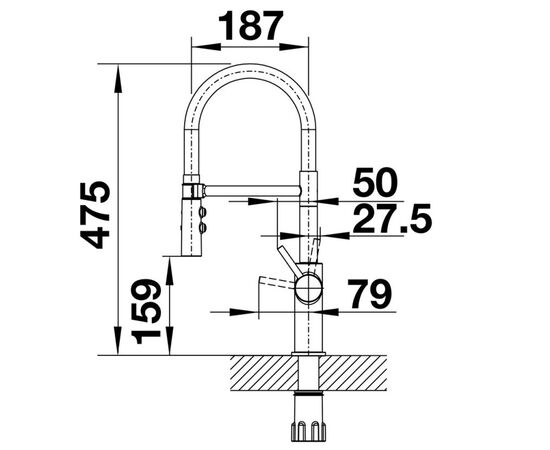 смеситель для кухни blanco catris-s flexo 525791, хром в Астане фото № 2