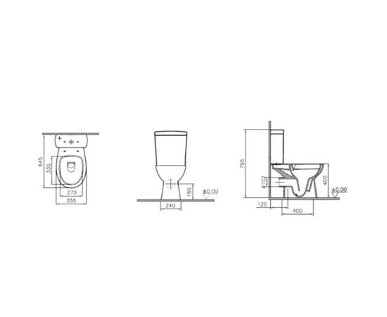 унитаз напольный vitra norm zeitgeist 9864b099-7208 безободковый в Астане фото № 2