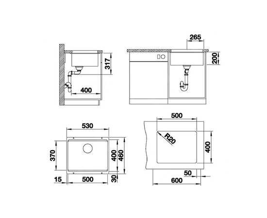 Кухонная мойка blanco etagon 500-u 525887 в Астане фото № 3