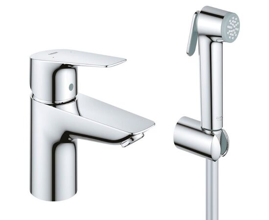 смеситель для раковины grohe bauedge 23757001 с гигиеническим душем, хром в Астане фото № 1