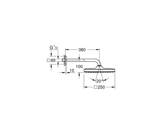 Верхний душ grohe tempesta 250 cube 26682000, 380, хром в Астане фото № 2