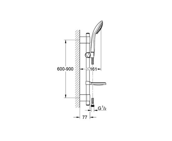 Душевой гарнитур grohe euphoria 110 champagne 27264001, 900, 3 вида струи, хром в Астане фото № 2