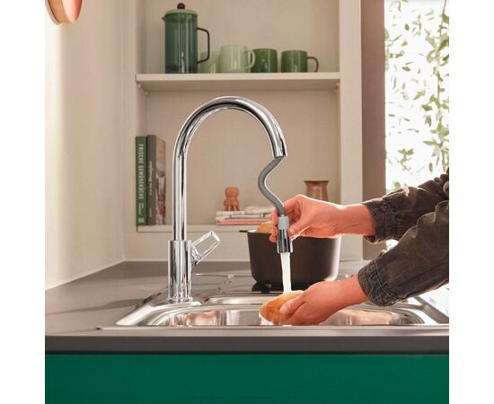 смеситель для кухни grohe bauloop 30543000, выдвижной излив, хром в Астане фото № 2