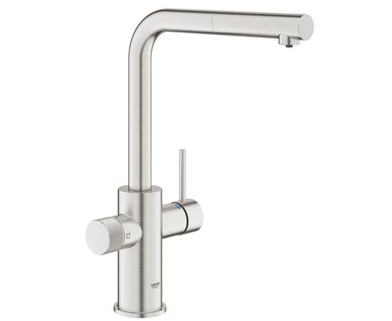 смеситель для кухни grohe blue pure minta 30590dc0, выдвижной излив, суперсталь в Астане фото № 1