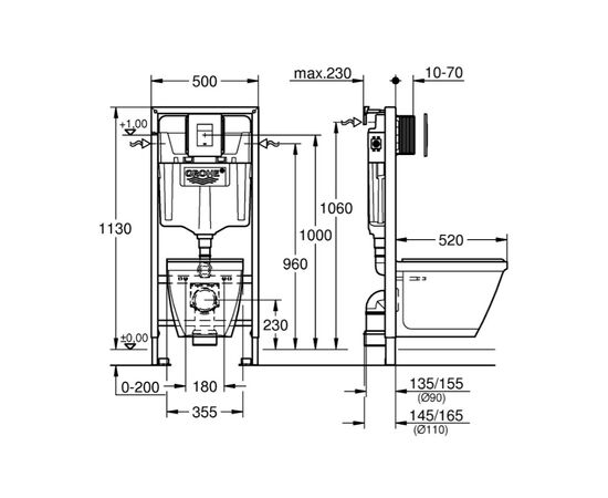 унитаз с инсталляцией 4в1 grohe solido perfect 39186000 в Астане фото № 2