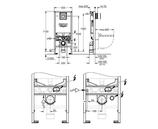 Инсталляция для унитаза 3в1 grohe rapid slx 39603000 в Астане фото № 3