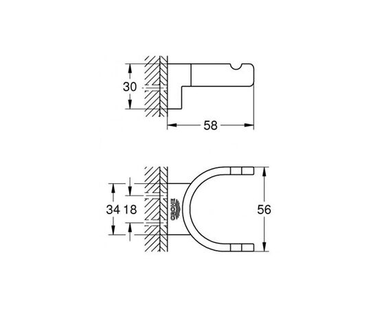 Крючок двойной grohe selection 41049000, хром в Астане фото № 2