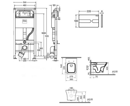 унитаз с инсталляцией 4в1 vitra zentrum s 7484b003-0075 792862 191-003-009 в Астане фото № 2