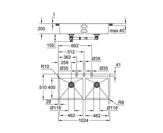 Кухонная мойка grohe k800 31585sd1 в Астане фото № 3