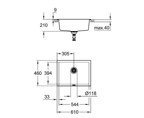 Кухонная мойка grohe k700 31655at0, серый гранит в Астане фото № 4