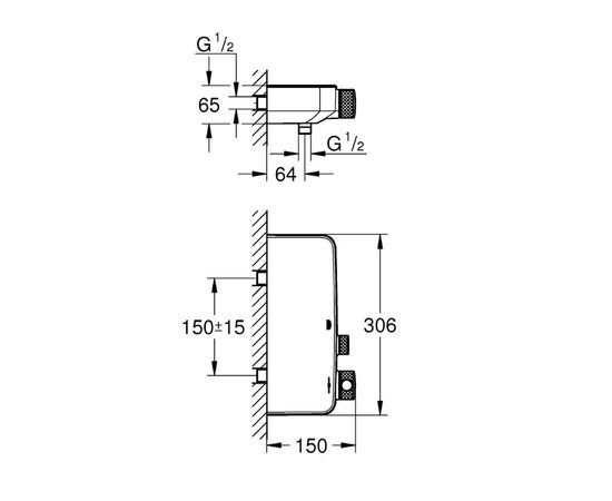 термостат для душа grohe grohtherm smartcontrol 34719000 с полочкой, хром в Астане фото № 6