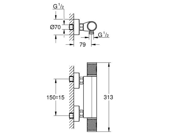 термостат для душа grohe grohtherm 1000 performance 34827000, хром в Астане фото № 5