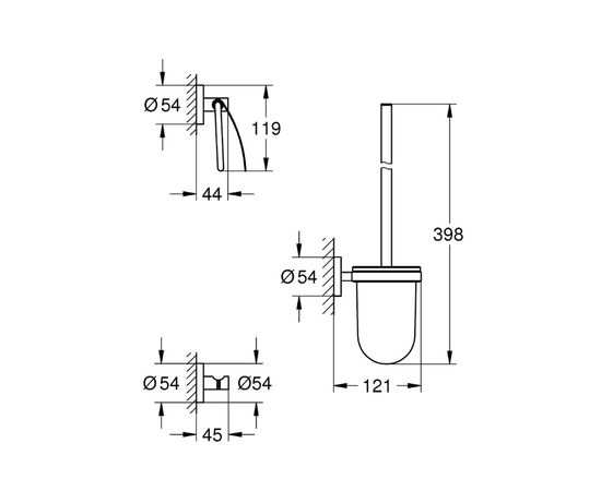 Набор аксессуаров 3в1 grohe essentials 40407dc1, суперсталь в Астане фото № 2