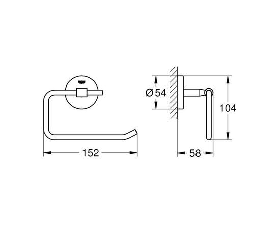 Держатель бумаги grohe baucosmopolitan 40457001, хром в Астане фото № 2