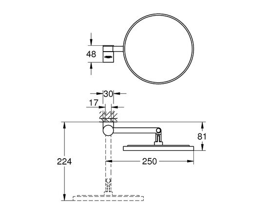 Зеркало косметическое grohe selection 41077000, хром в Астане фото № 2