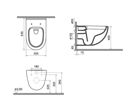 унитаз с инсталляцией 4в1 vitra s40 9860b003-7200 в Астане фото № 3