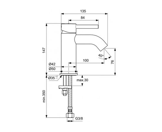 смеситель для раковины ideal standard ceraline bc268aa в Астане фото № 3