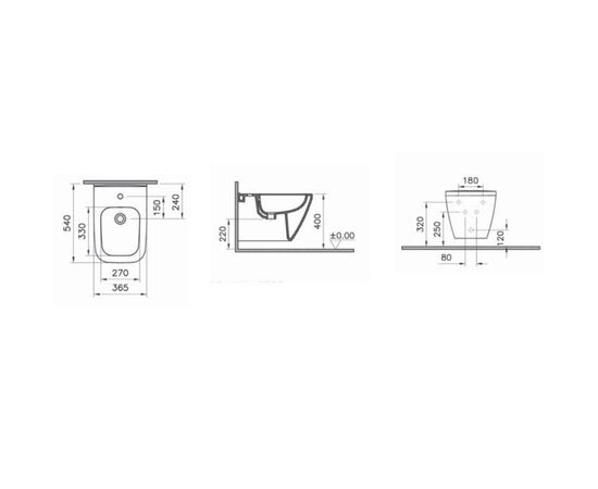 Биде подвесное vitra integra 7083b003-0288 в Астане фото № 2