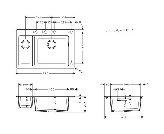 Кухонная мойка hansgrohe s510-f635 43315170 искусственный камень в Астане фото № 3