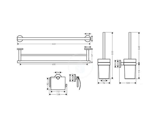 Набор аксессуаров hansgrohe logis 3 в 1 41727000 хром в Астане фото № 2