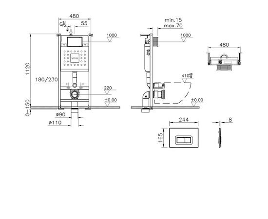 Инсталляция 3в1 v-fix сore 732-5800-01 740-0685 loop r матовая в Астане фото № 3