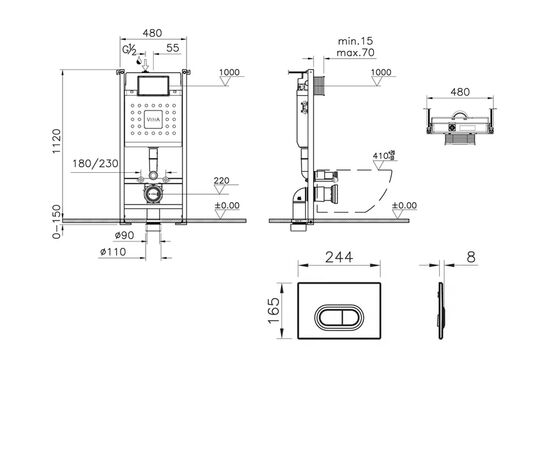 Инсталляция 3в1 v-fix сore 732-5800-01 740-0940 loop o металл в Астане фото № 3