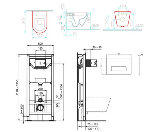 унитаз с инсталляцией 4в1 ideal standard 7551b003-0075 r020467 r0121aa в Астане фото № 2