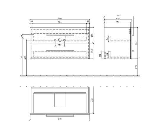тумба с раковиной 100см villeroy&boch avento a89200b4+4156a501 в Астане фото № 3