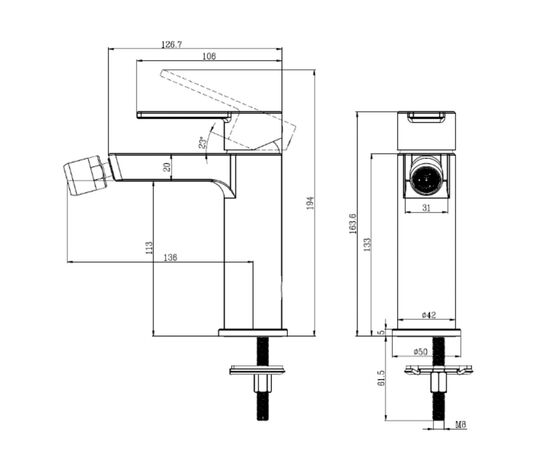 смеситель для биде villeroy&boch architectura tvb10300100061 в Астане фото № 2