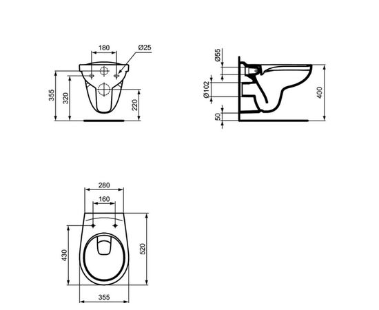 унитаз подвесной ideal standard eurovit k881201 безободковый в Астане фото № 2