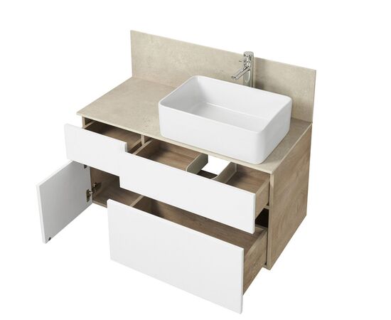 тумба с раковиной 100 см aquaton мишель 1a244101mix40+1a277103mix40 дуб эндгрейн белый в Астане фото № 2