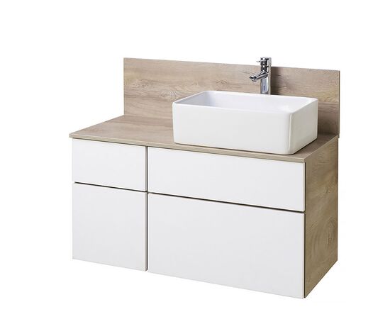тумба с раковиной 100 см aquaton мишель 1a244101mix40+1a277103mix40 дуб эндгрейн белый в Астане фото № 1