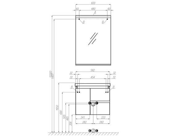 тумба с раковиной 60 см aquaton рене 1a258501nrc80+1wh302421 белый в Астане фото № 4