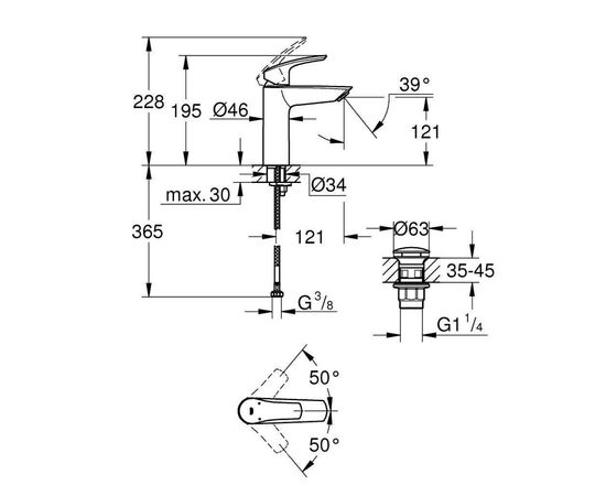 смеситель для раковины grohe eurosmart 23923003 в Астане фото № 2