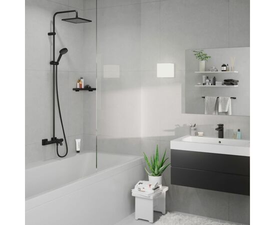 Душевая система hansgrohe vernis shape 240 26900670 с термостатом, изливом для ванны, черная в Астане фото № 2