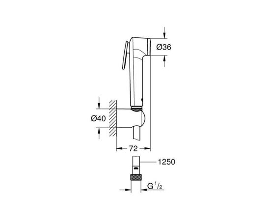 Гигиенический душ grohe tempesta-f trigger spray 30 27513a01, темный графит в Астане фото № 2