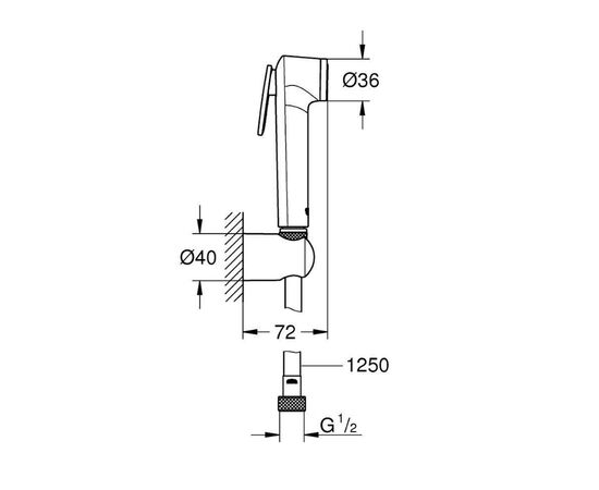 Гигиенический душ grohe tempesta-f trigger spray 30 27513gn1, холодный рассвет матовый в Астане фото № 2