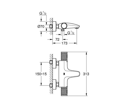 термостат для ванны grohe grohtherm 1000 performance 34830000, хром в Астане фото № 3