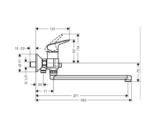 смеситель для ванны hansgrohe logis 71402000 в Астане фото № 2
