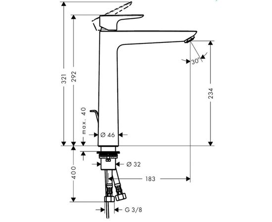 смеситель для раковины hansgrohe talis e 71716000, хром в Астане фото № 3