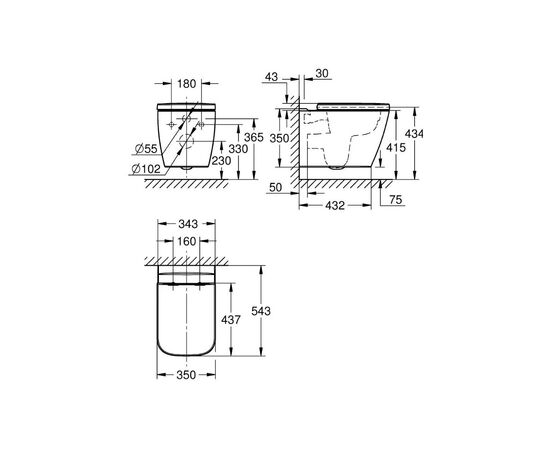 унитаз подвесной grohe bauedge ceramic 106740sh00, сиденье с микролифтом в Астане фото № 4
